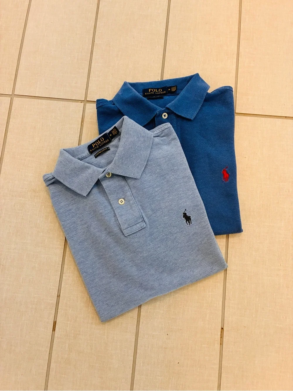 Set of 2 Ralph Lauren Iconic Mesh Blue Polo Shirts M $118